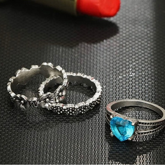 5-Pc stackable silver rings - Picture 4 of 6